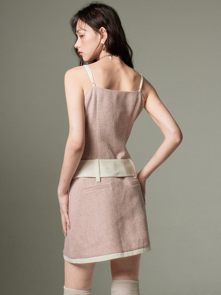 Chic Tweed Short Jacket & Slip Skirt