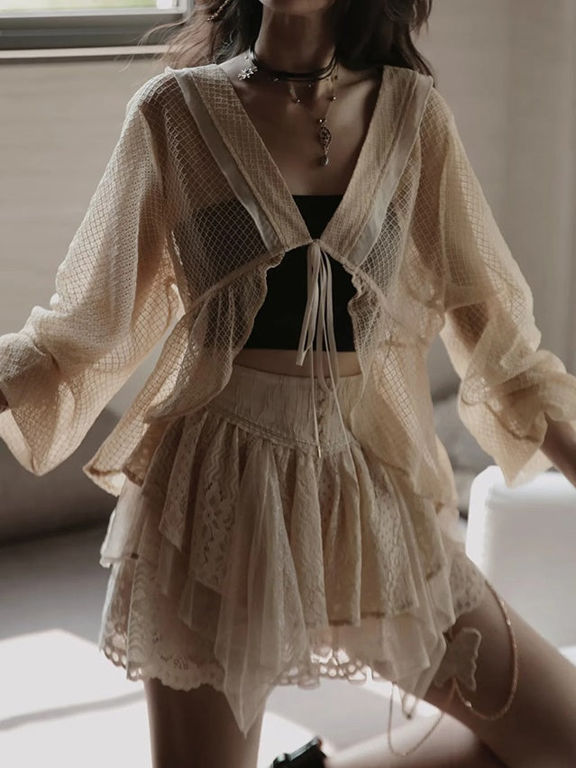 Lace Stitch Fairy Dress & Sunscreen Top