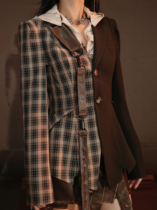 Strap Design Waist Slim Street Jacket