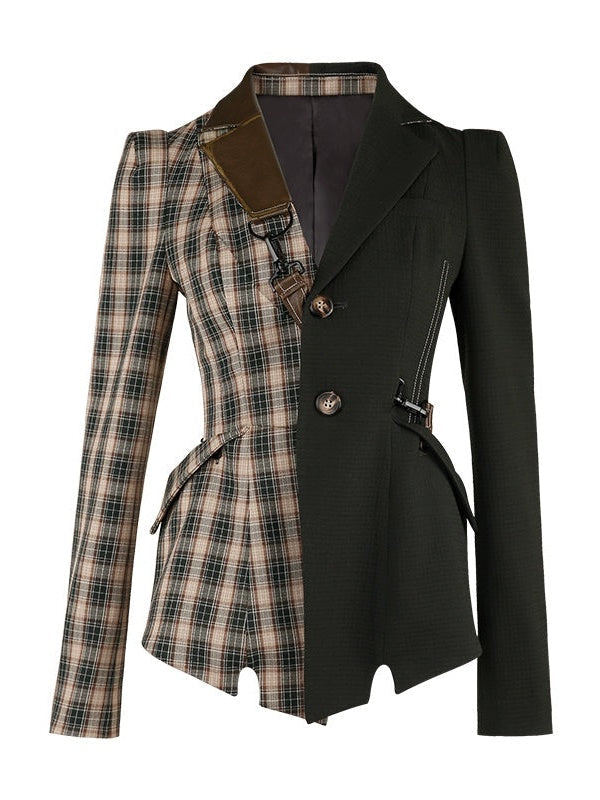 Strap Design Waist Slim Street Jacket