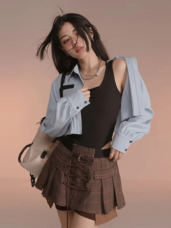 All-in-one Tops & Short Shirts Set