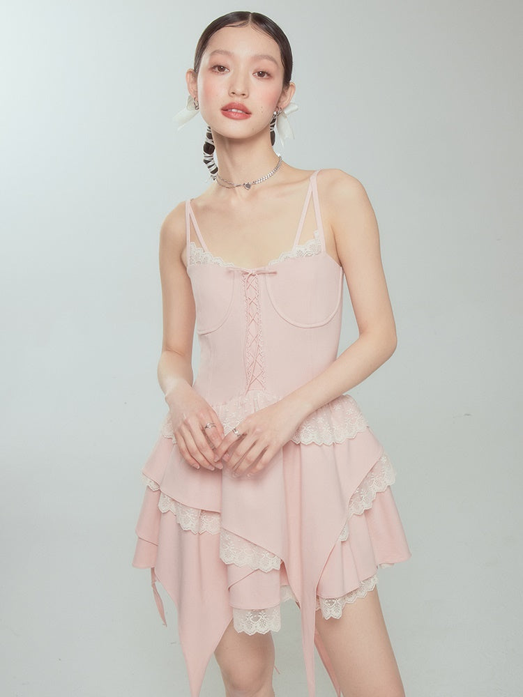 Lace Ballet Suspender Dress & Sleeve Top