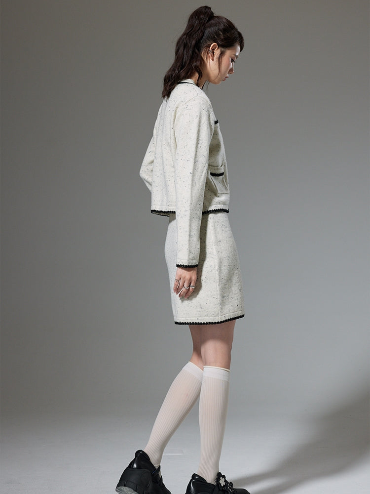Fragrance Knitting Cardigan Jacket & Skirt