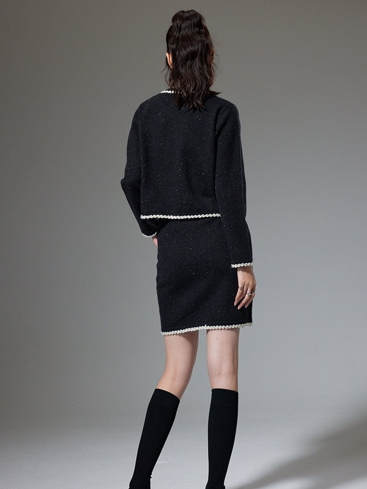 Fragrance Knitting Cardigan Jacket & Skirt