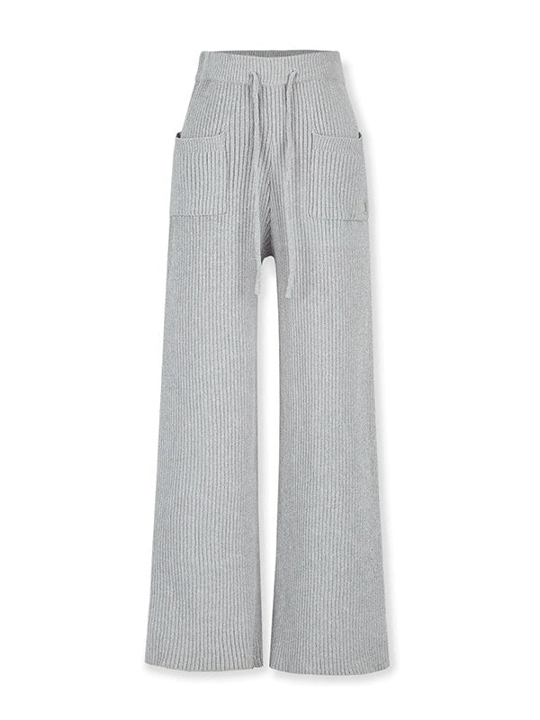 Relaxing Hooded Knitted Parka & Skirt & Pants
