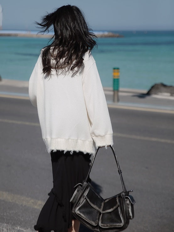 Dragon Embroidery Hooded Sweat & Neck Warmer