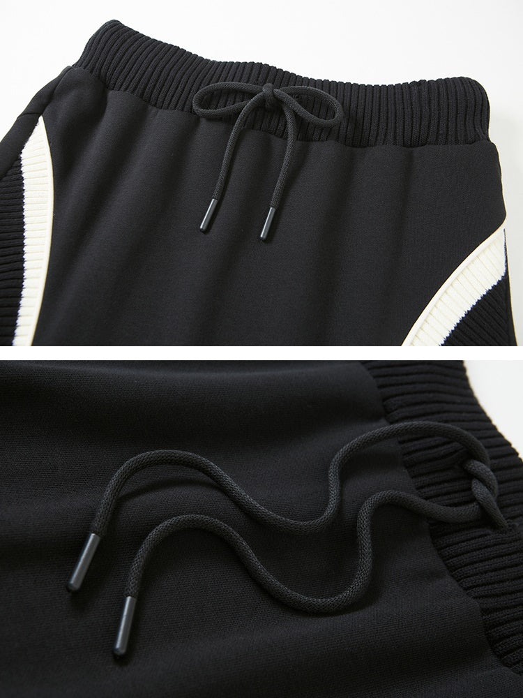 Half-ZIP Hooded Sweat Pullover& Line Skirt