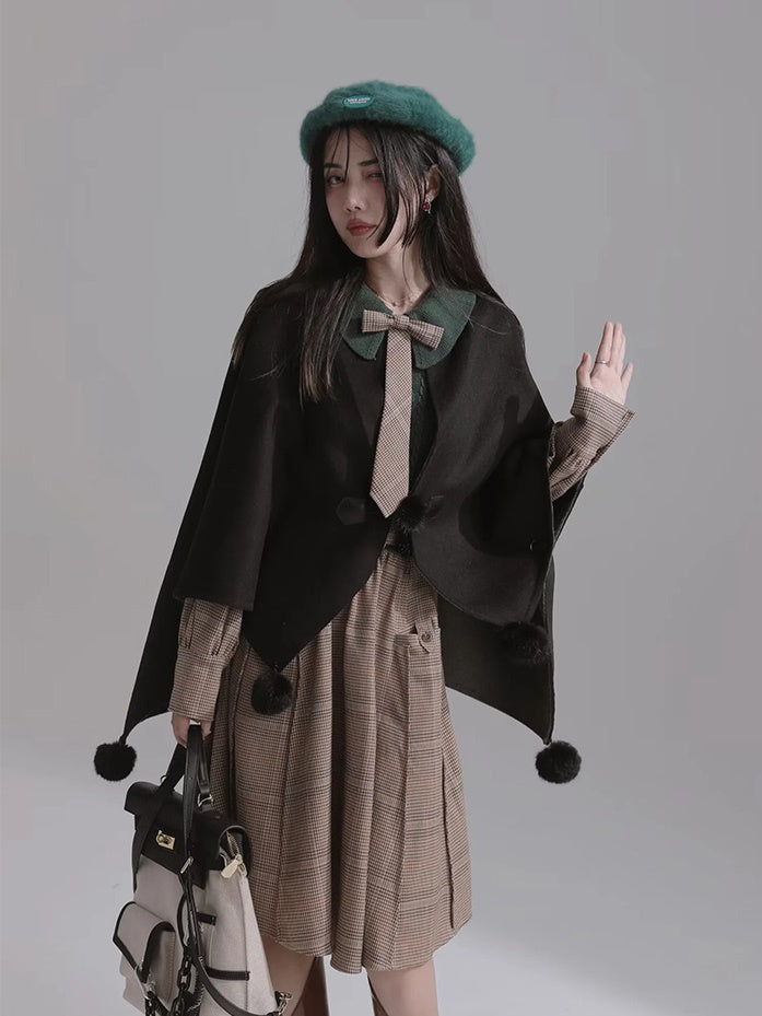 Double-faced Wool Cloak Coat