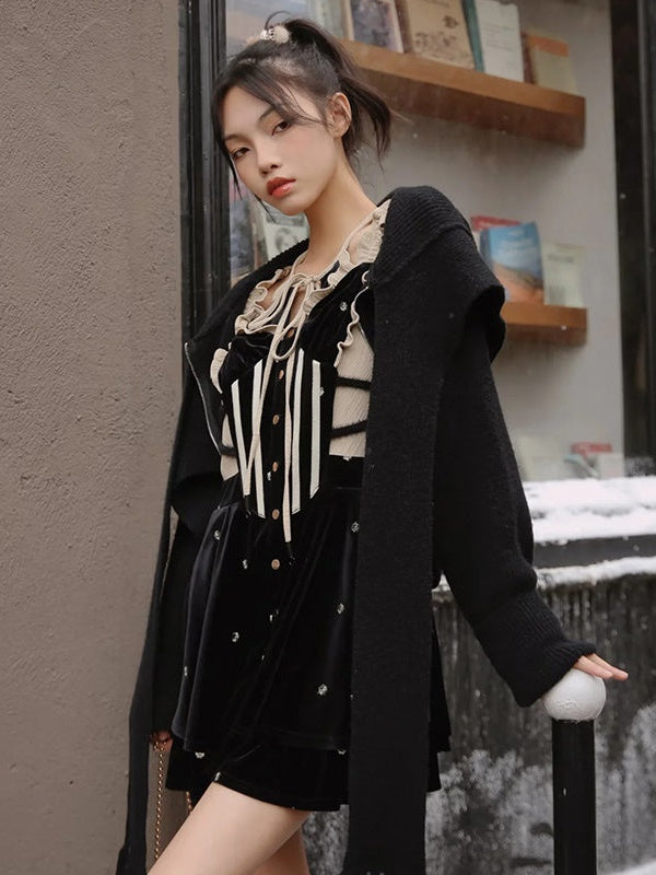 Hooded Cardigan Knitted Jacket