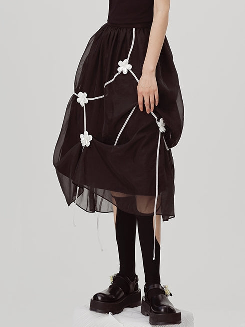 Line Segmentation Flowers Fairy Skirt