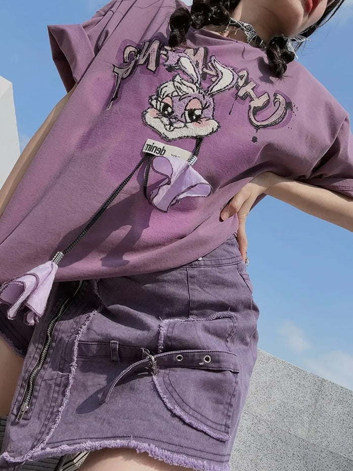 Printed Embroidered Rabbit T-shirt