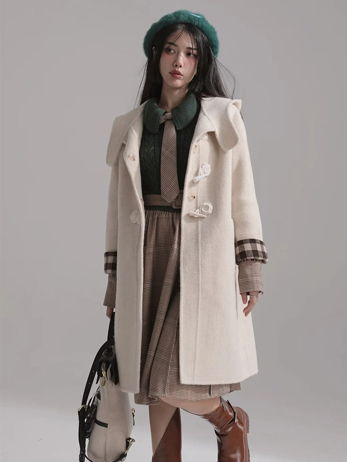 Double-sided Woolen Hooded Coat