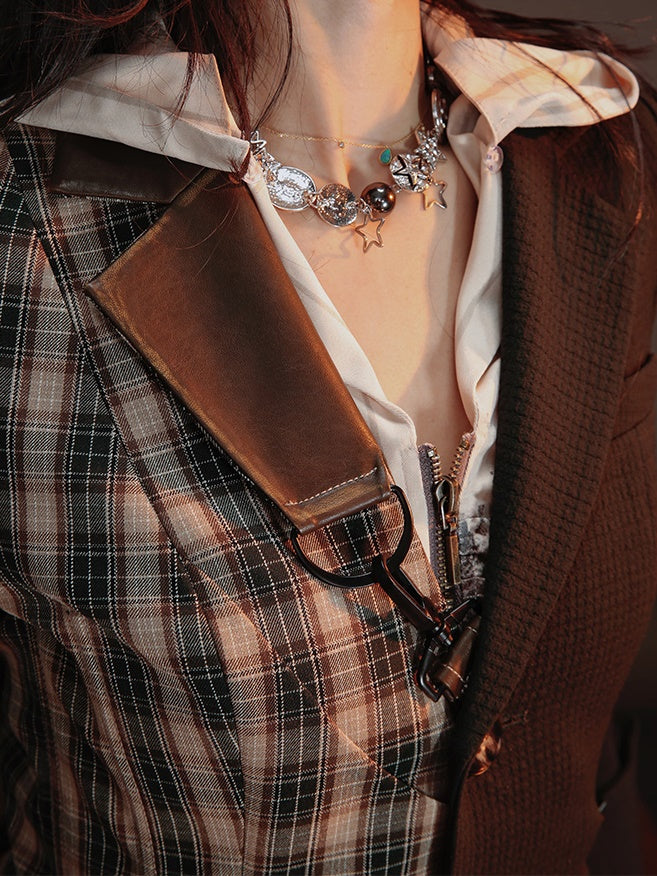 Strap Design Waist Slim Street Jacket