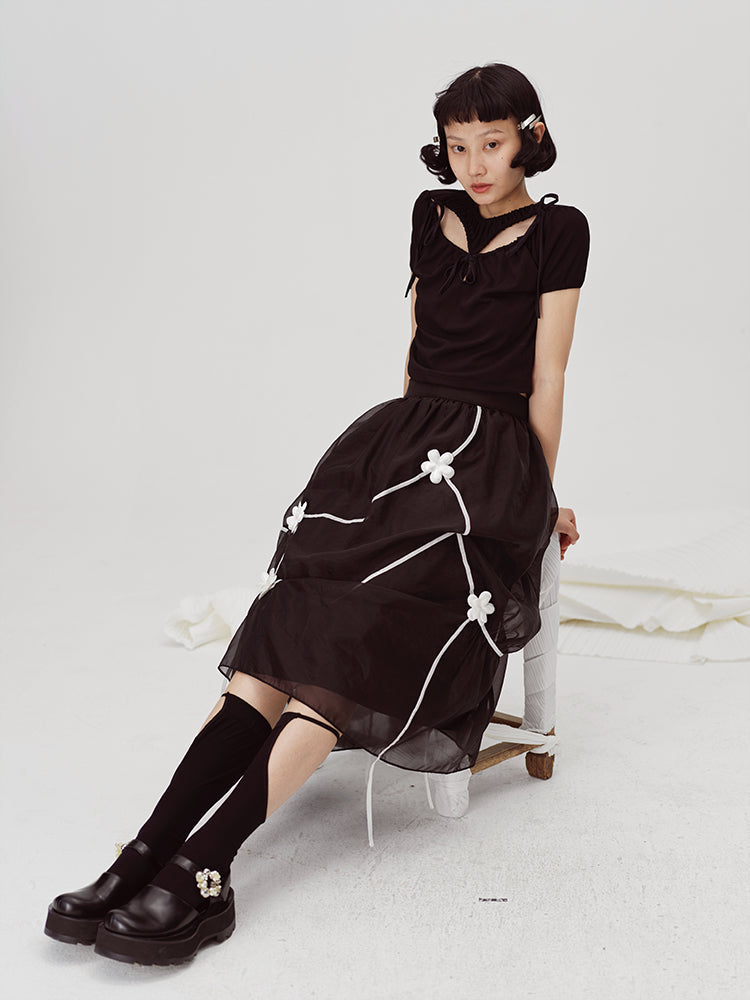 Line Segmentation Flowers Fairy Skirt