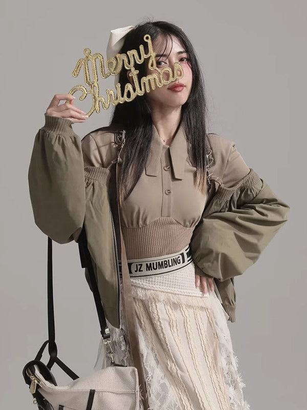 Fake Two-piece All-in-one Shirt