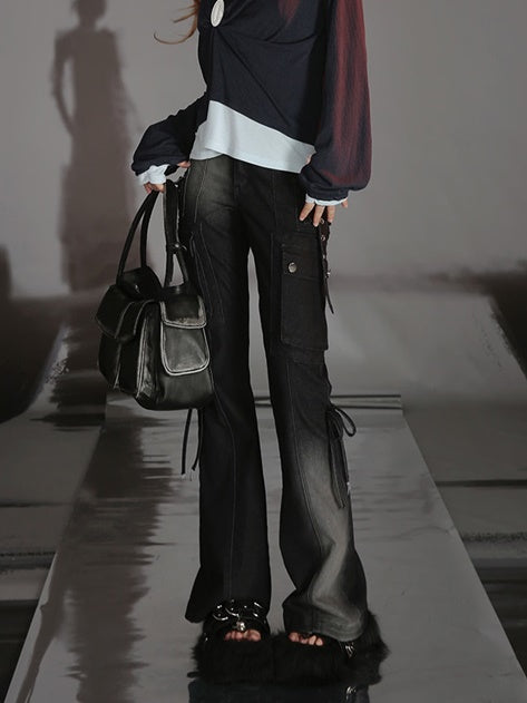 Work Pocket Retro Micro-flared Jeans