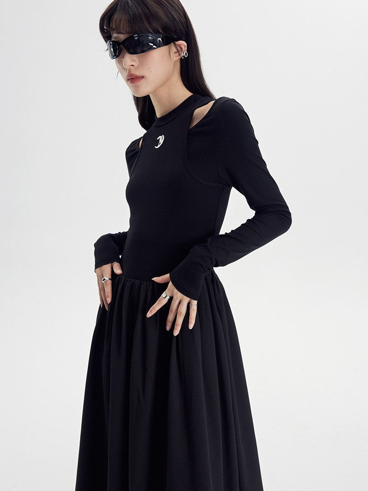 A-Line Long Sleeve Knit Dress