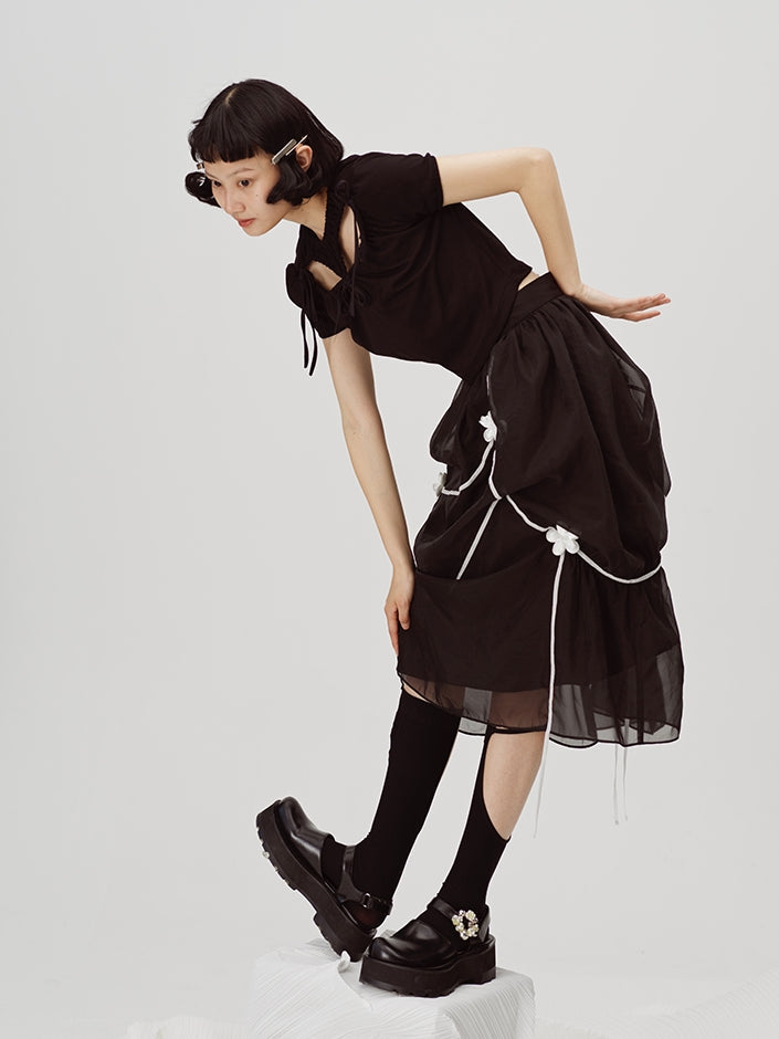 Line Segmentation Flowers Fairy Skirt