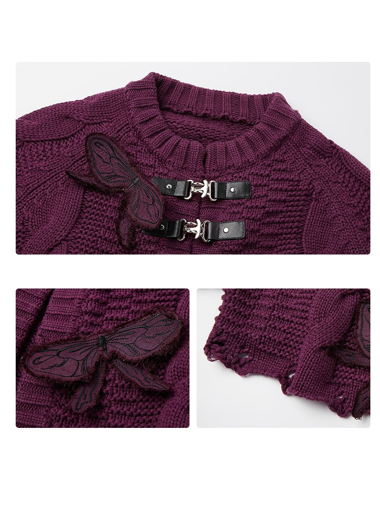 Butterfly Embroidery Cardigan Jacket