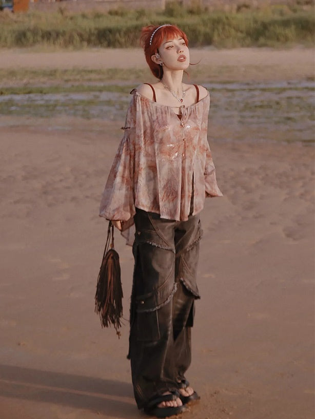 Sequin Camisole & Sheer Cardigan Set-up & Sequin Fishtail Skirt