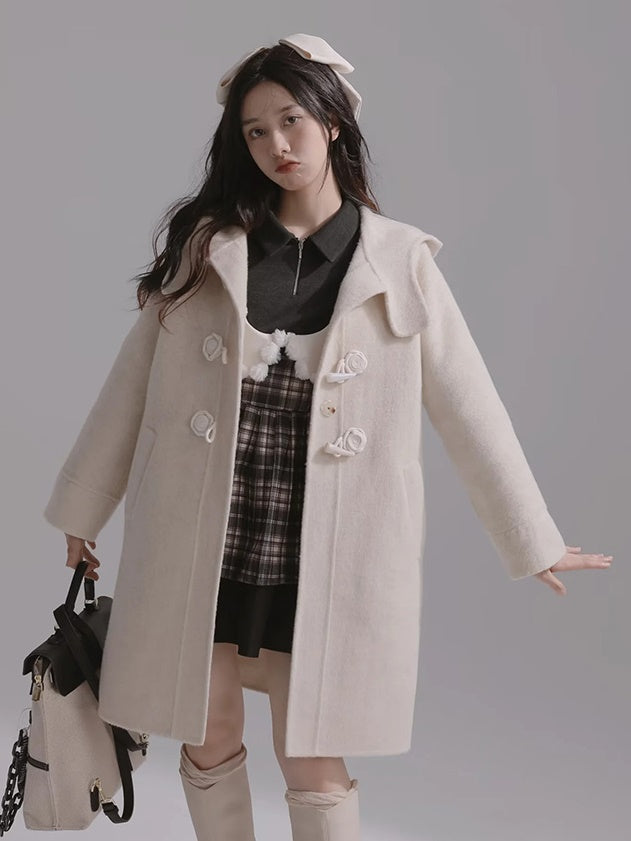 Double-sided Woolen Hooded Coat