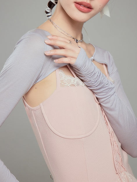 Lace Ballet Suspender Dress & Sleeve Top