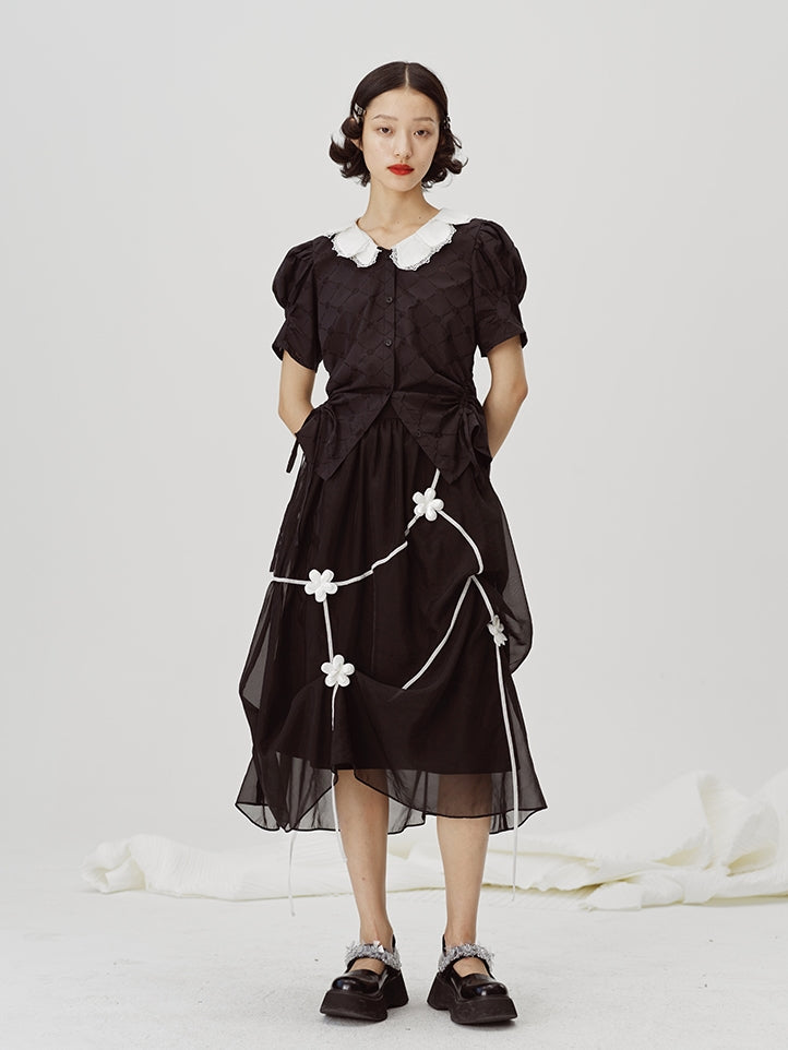 Line Segmentation Flowers Fairy Skirt