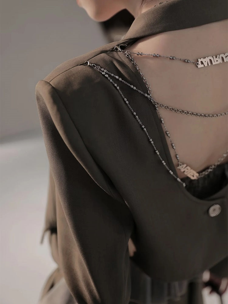 Short Jacket &Asymmetry Culottes & Tube Top & T-shirt