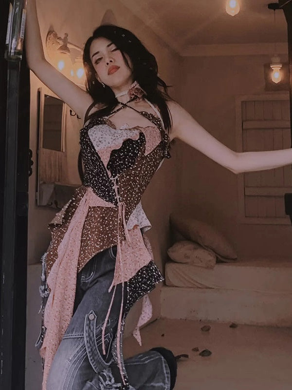 Broken Flowering Camisole&Skirt Set-up& Dress & Ribbon Cardigan