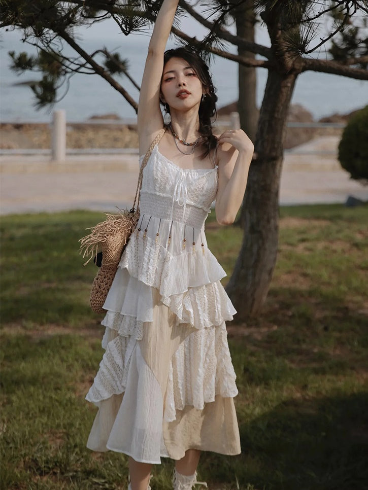 Suspender Cake One-piece & Knitted Cardigan