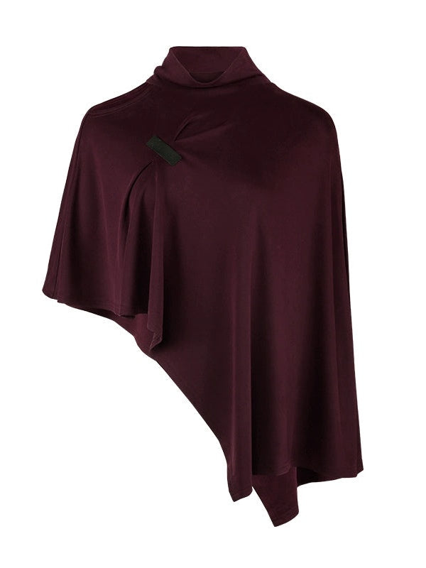 One-Shoulder Switching Forest Dress & Velvet Cape