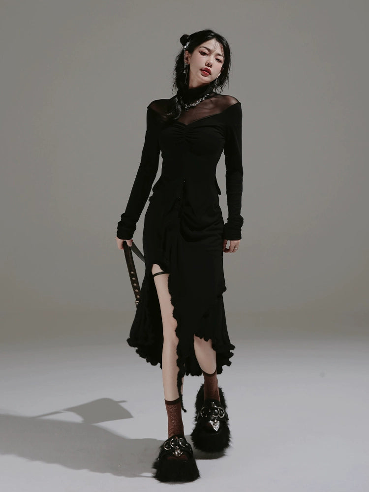 Elegant Slim Slit Fishtail Skirt