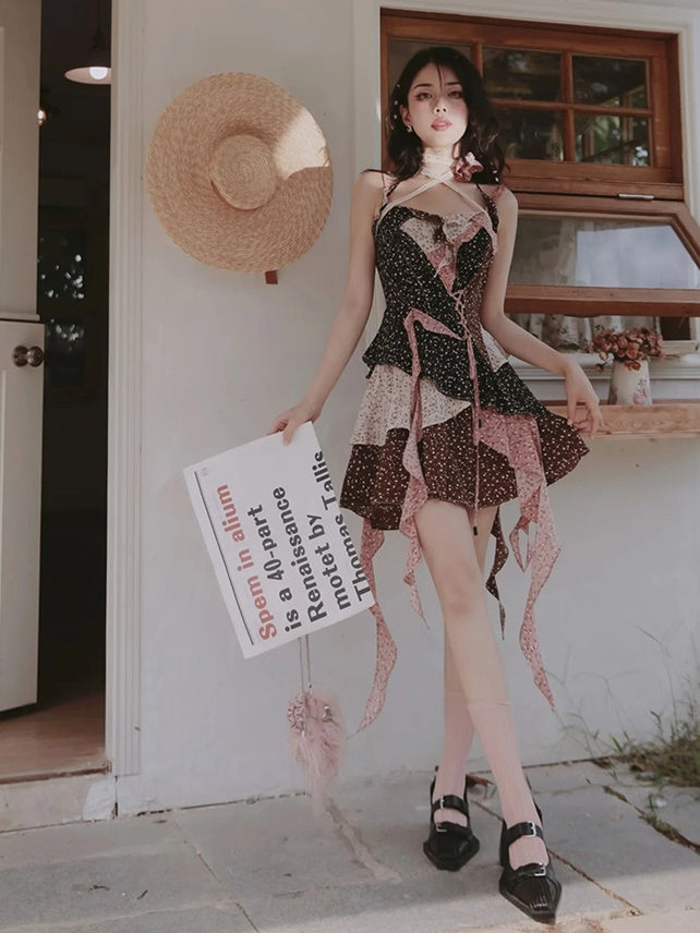 Broken Flowering Camisole&Skirt Set-up& Dress & Ribbon Cardigan