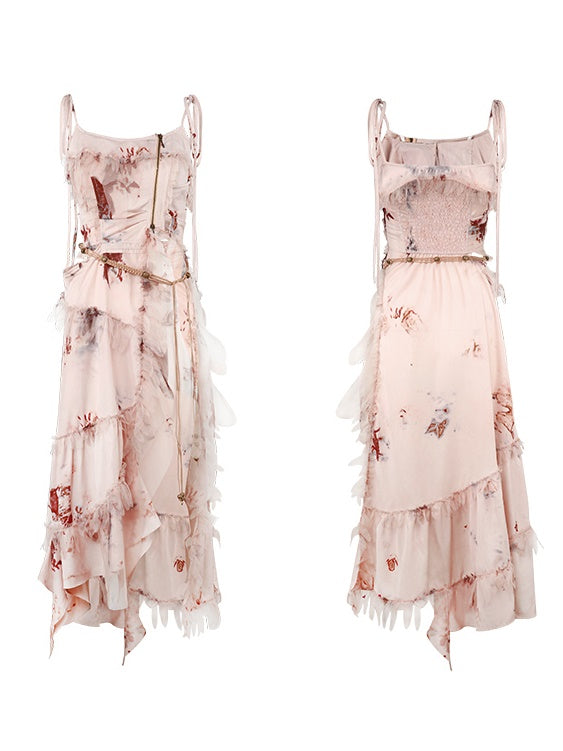 Exotic Print Set-up & Sling Dress & Culottes & Sheer Shirt