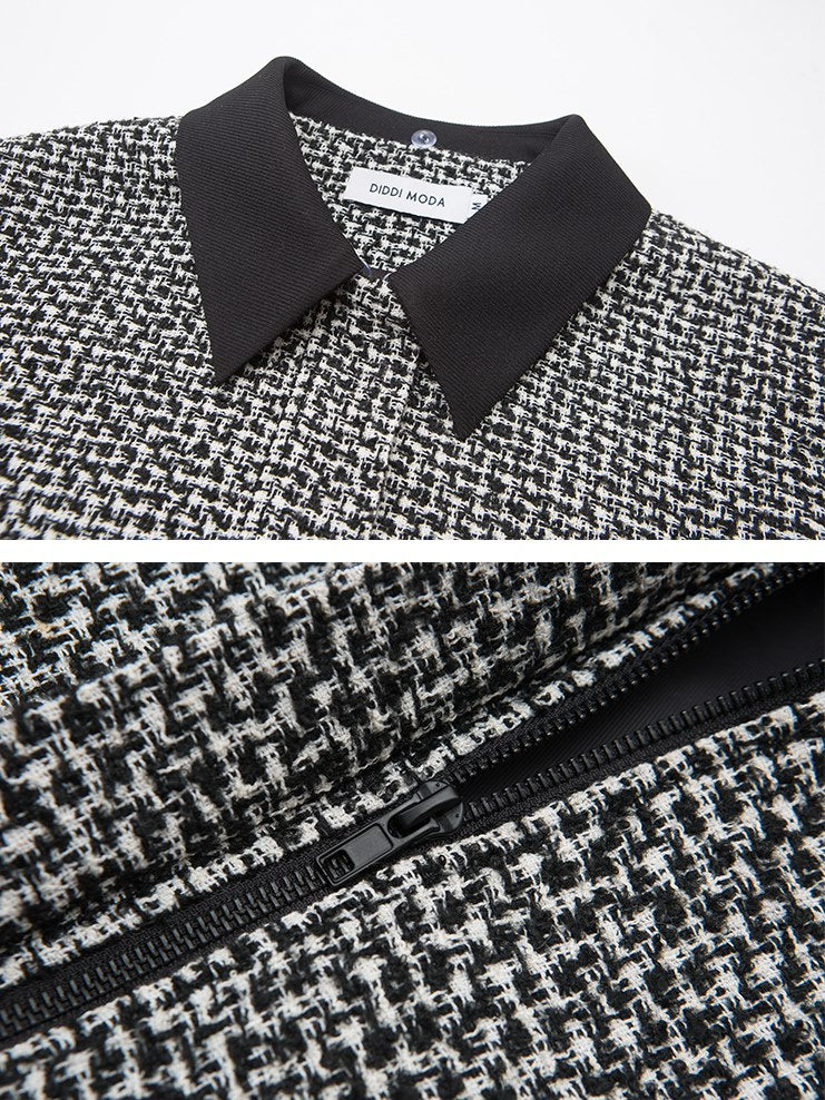 Classic Retro Paid Short Jacket & Skirt