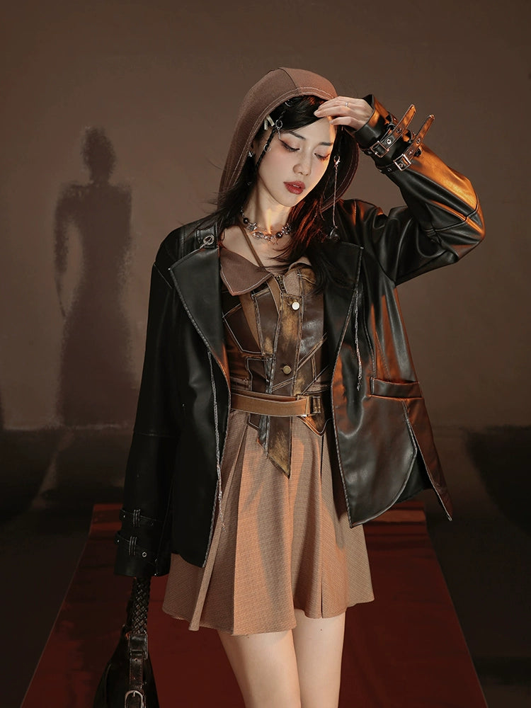Different Material Switching Dress