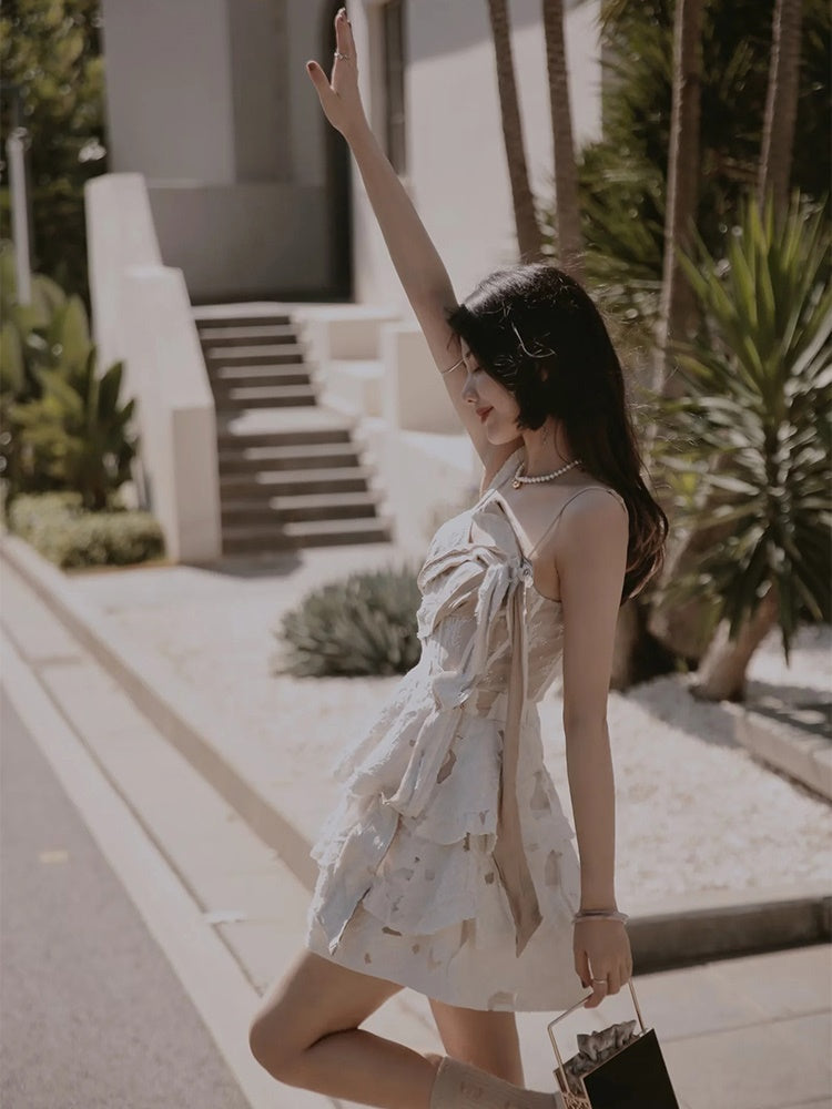 Butterfly Jacquard Dress & Short Cardigan