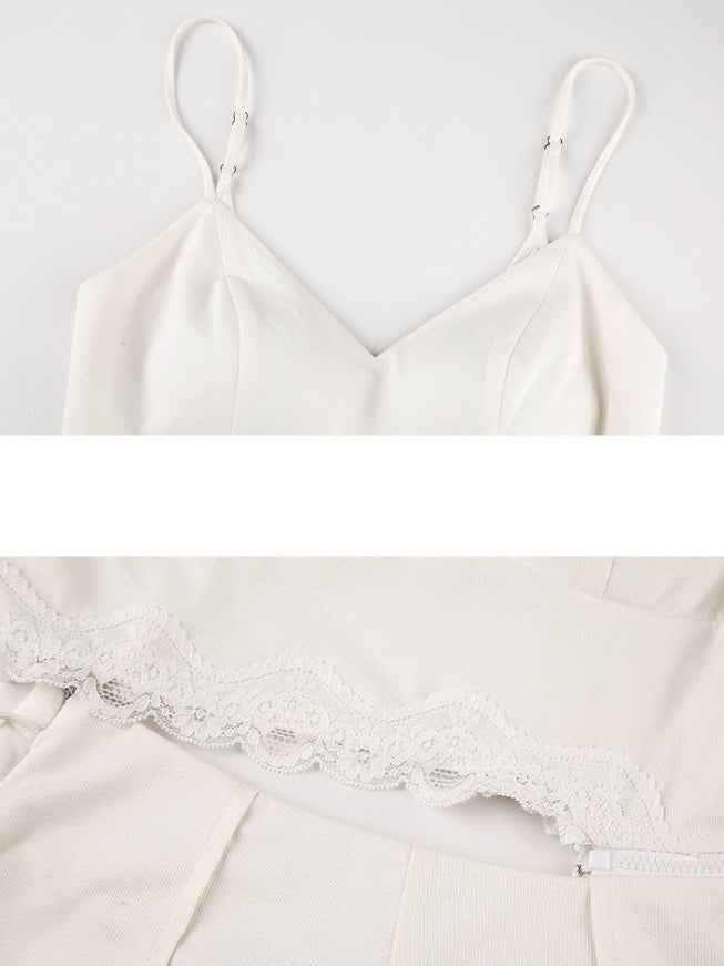 Bunny Length T-shirt & White Lace Set-up