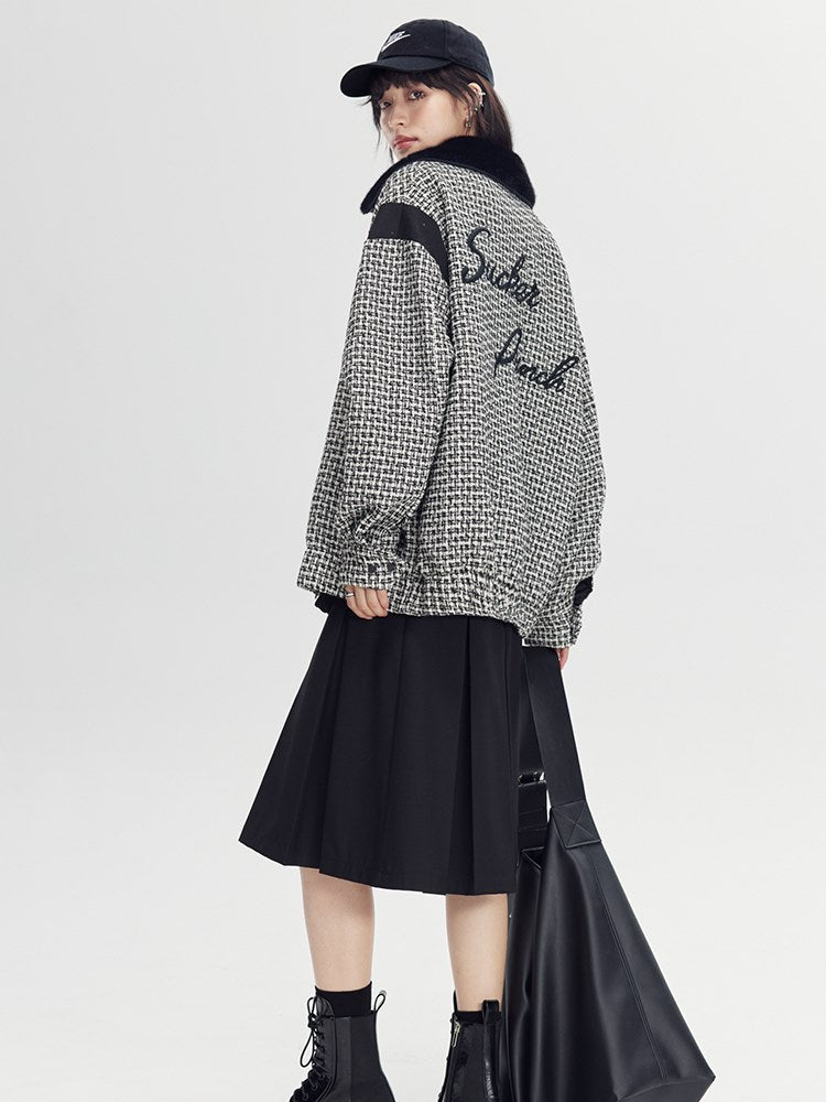 Classic Retro Paid Short Jacket & Skirt