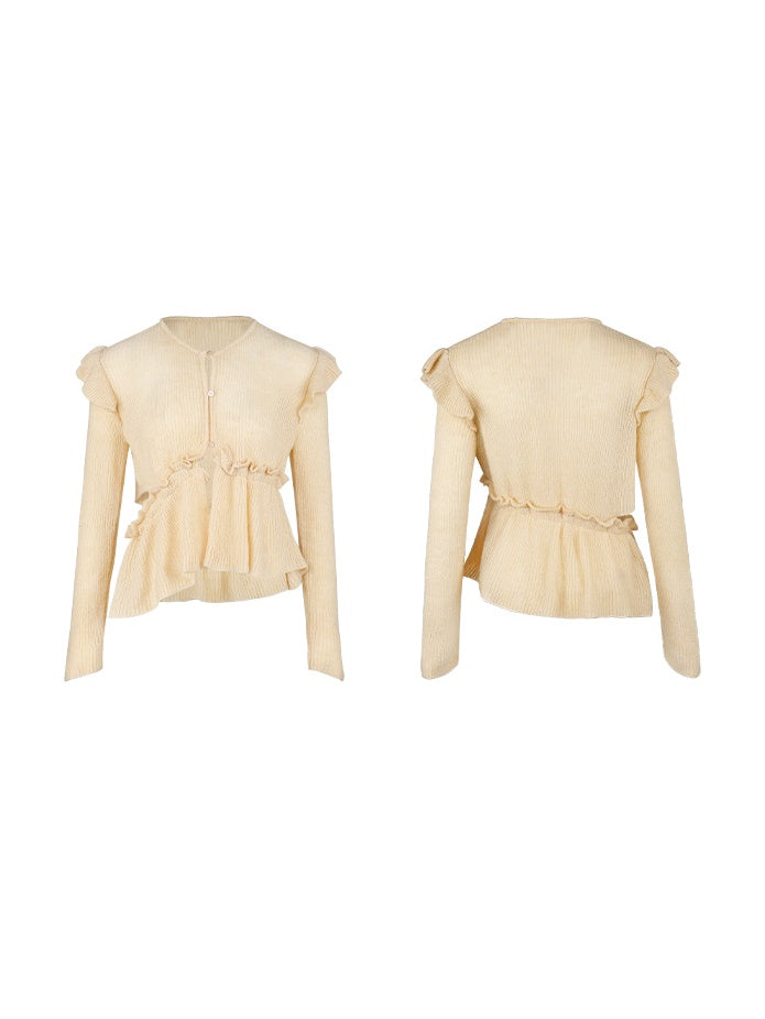 Suspender Cake One-piece & Knitted Cardigan