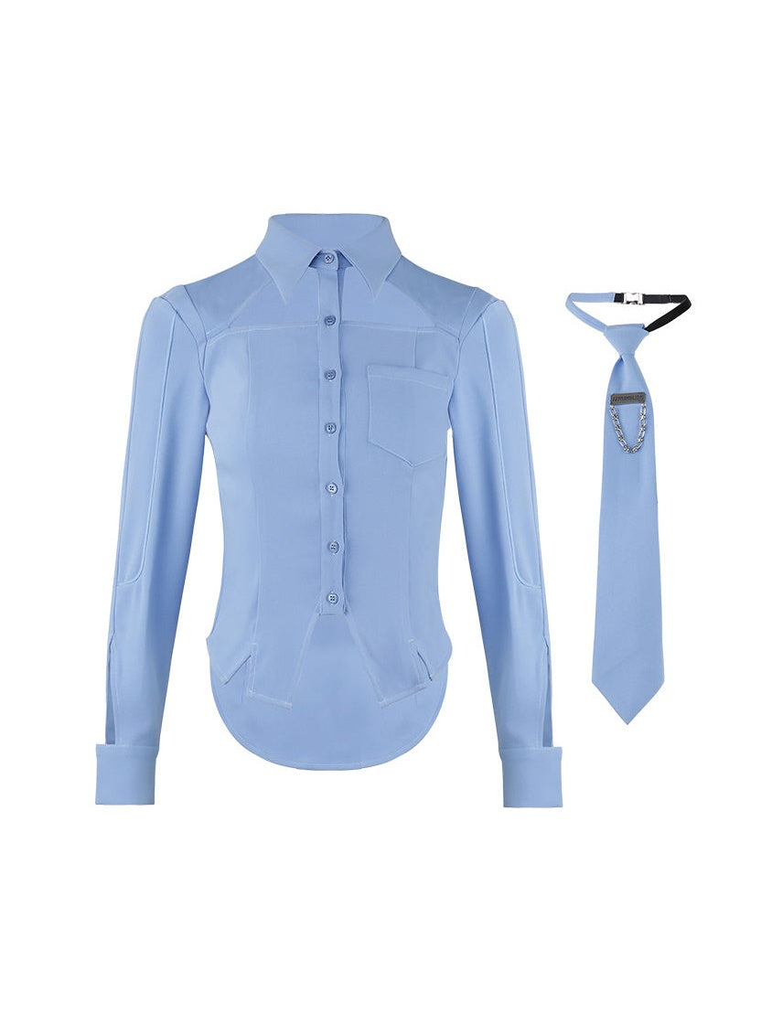 College Style Versatile Vest & Shirt With Tie