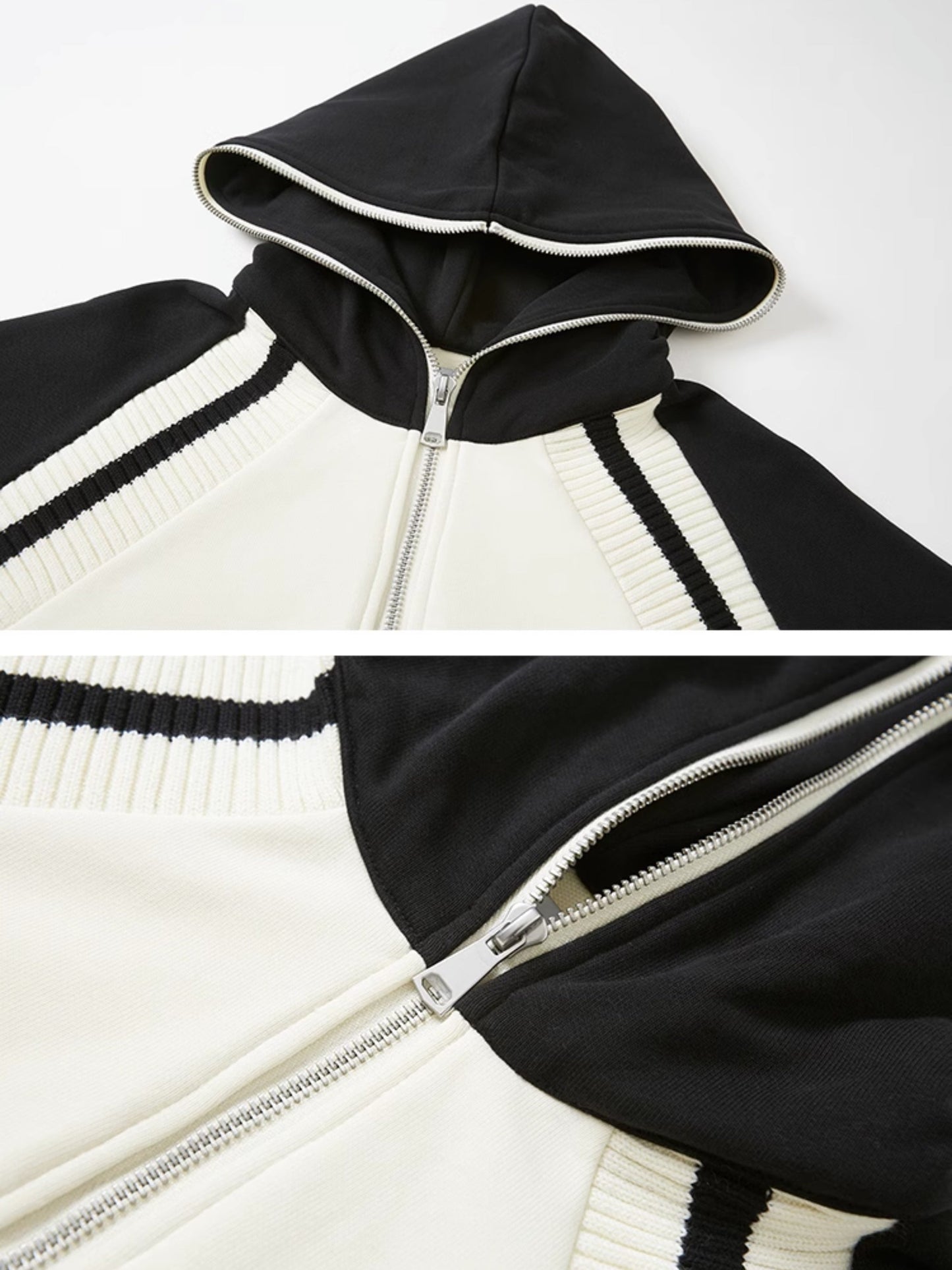 Half-ZIP Hooded Sweat Pullover& Line Skirt