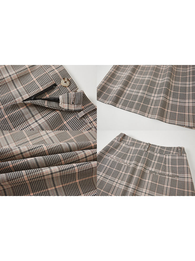Plaid Bow Cropped Camisole & Long Skirt