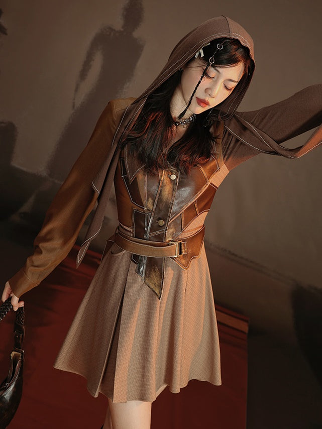 Different Material Switching Dress