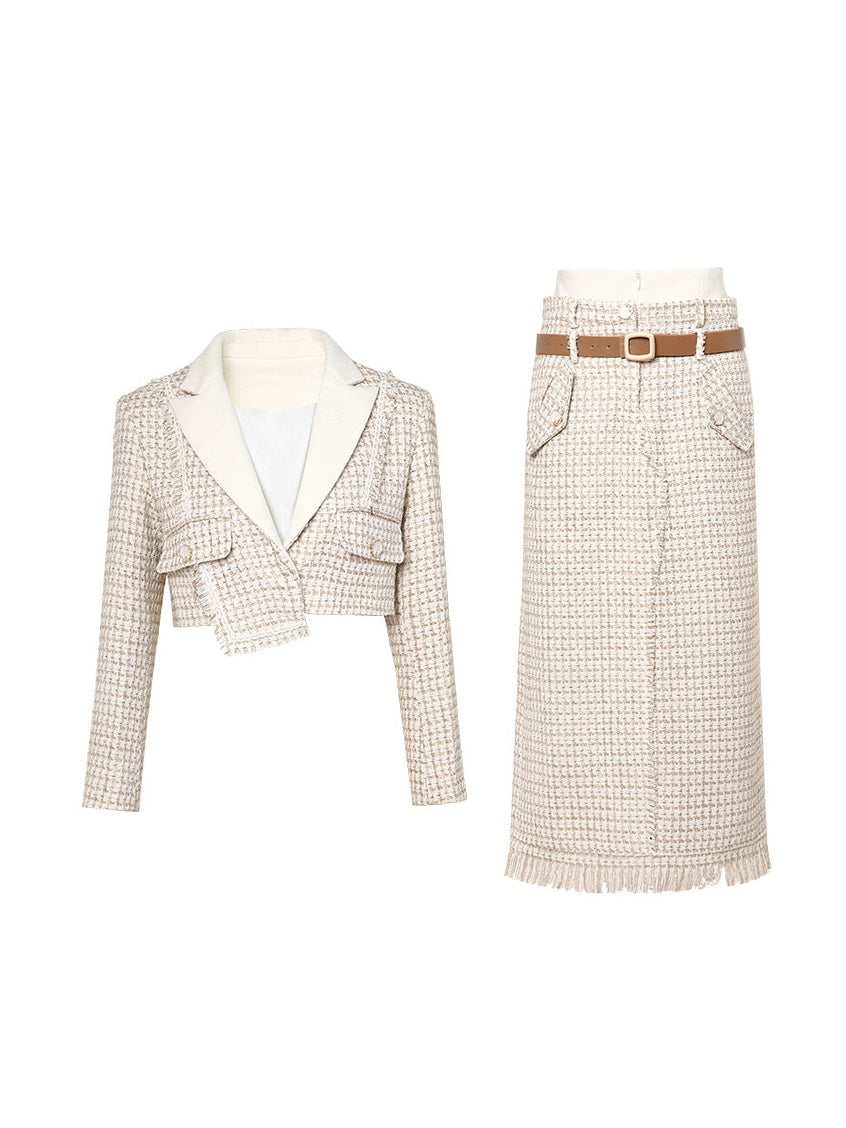 Tweed Short Jacket & Skirt
