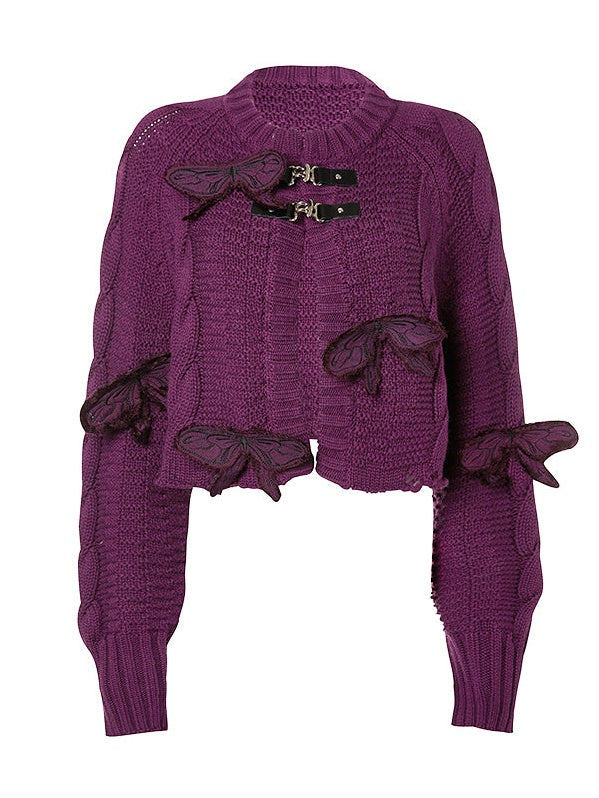 Butterfly Embroidery Cardigan Jacket