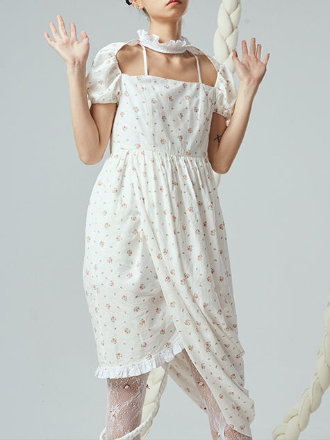 Cutout Braid Print Dress