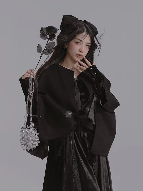Double-faced Wool Cloak Coat
