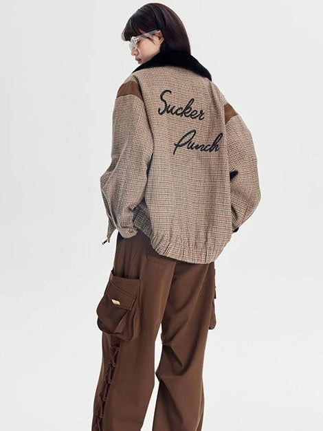 Classic Retro Paid Short Jacket & Skirt