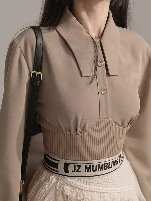 Fake Two-piece All-in-one Shirt